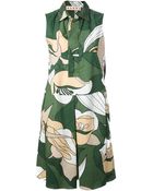 Marni Floral Print Shirt Dress - Lyst
