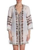 Letarte Embellished Batik-Print Swim Coverup - Lyst
