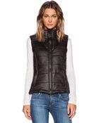 Monrow Soft Leather Puffer Vest - Lyst