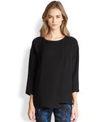Lafayette 148 New York Silk Asymmetrical-Panel Blouse - Lyst