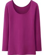 Uniqlo Women Heattech Scoop Neck Long Sleeve T-Shirt - Lyst