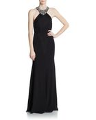 Theia Beaded Halter Mermaid Gown - Lyst