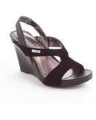 Calvin Klein Opal Suede Platform Wedge Sandals - Lyst