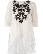 Oscar de la Renta Asymmetric Embroidered Lace Top - Lyst