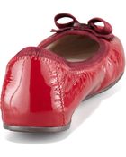 Ferragamo My Joy Patent Leather Ballerina Flat - Lyst