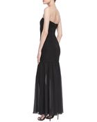 Aidan Mattox Strapless Lace Mermaid Gown Black - Lyst