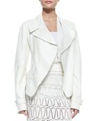 Donna Karan New York Topstitched Lambskin Trench Jacket - Lyst