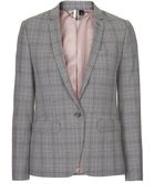 Topshop Premium Check Suit Blazer - Lyst