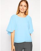 Asos Kimono Sleeve Top With Open Back - Lyst