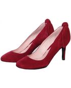 Carven Burgundy Suede Bow Heels - Lyst
