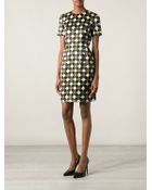 Jonathan Saunders Checkered Floral Print Dress - Lyst