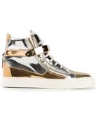 Giuseppe Zanotti Zip Detail Hitop Sneaker - Lyst