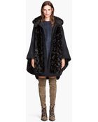 H&M Wide Fake Fur Coat - Lyst