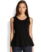 Eileen Fisher Silk/Cotton Peplum Top - Lyst