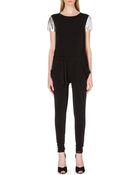 MICHAEL Michael Kors Metallic-sleeve Jersey Jumpsuit - Lyst