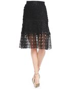 Escada Lace Eyelet-hem Skirt - Lyst