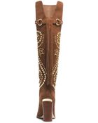 Michael Kors Reena Studded Suede Boot - Lyst