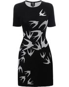 McQ by Alexander McQueen Swallow Jacquard Flirty Dress - Lyst