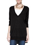 Eileen Fisher Deep V-Neck Merino Tunic - Lyst