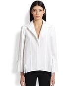 Donna Karan New York Collared Cotton Poplin Shirt - Lyst