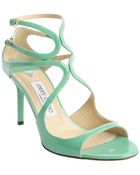 Jimmy Choo Peppermint Leather Strappy Open Toe 'Ivette' Pumps - Lyst