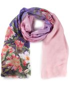 Oscar de la Renta Chrysanthemum Print Scarf - Lyst