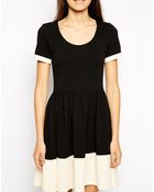Asos Skater Dress With Contrast Band - Lyst
