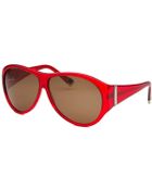 Balenciaga Aviator Red Sunglasses - Lyst