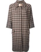 Erika Cavallini Semi Couture Checked Oversized Coat - Lyst