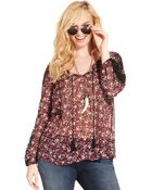 Jessica Simpson Plus Size Floral-print Peasant Top - Lyst