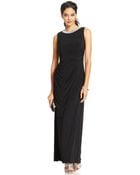 Alex Evenings Petite Bead-Trim Draped Gown - Lyst