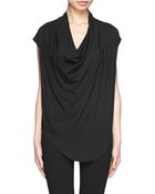 Helmut Lang Drape Neck Jersey Top - Lyst