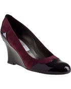 Vaneli For Jildor Udor Wedge Pump Wine Suede - Lyst