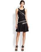Sachin & Babi Venus Asymmetrical Fringe/Faux Leather-Trimmed Dress - Lyst
