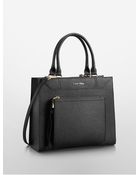 Calvin Klein Saffiano Leather Small Tote Bag - Lyst