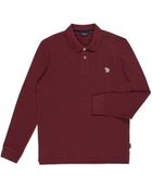 Paul Smith Burgundy Zebra Logo Long-Sleeved Polo Shirt - Lyst
