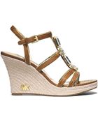 MICHAEL Michael Kors Jayden Jeweled Wedge Sandal - Lyst