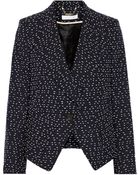 Chloé Velvet-Appliquã©D Wool-Blend Blazer - Lyst