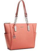 Calvin Klein White Label Scarlett Chain Handle Saffiano Leather Shopper Tote - Lyst