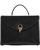 Giorgio Armani Smooth Leather Top Handle Bag - Lyst