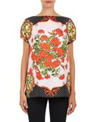 Dolce & Gabbana Mixed-Pattern Silk Blouse - Lyst