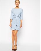 Asos Shift Dress With Tie Waist - Lyst