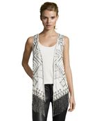 Haute Hippie Swan Embellished Fringe Silk Vest - Lyst