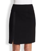 Donna Karan New York Zipper-Detail Wool Skirt - Lyst