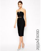 Asos Plunge Bandeau With Gold Bar Detail - Lyst