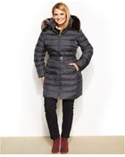 DKNY Plus Size Faux-Fur-Trim Hooded Down Coat - Lyst