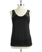 Calvin Klein Lace Accented Top - Lyst
