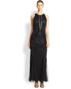 Aidan Mattox Beaded Pattern Gown - Lyst