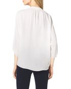 Michael Kors Slit-Front Silk Blouse - Lyst