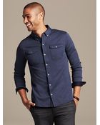 Banana Republic Luxe-Touch Button-Down Utility Shirt - Lyst